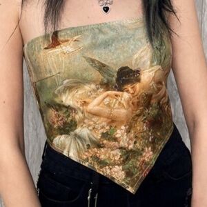 Renaissance Corset Scarf Top, Size Large, NWOT